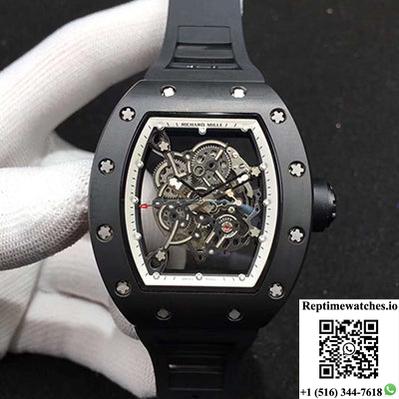 Richard Mille Rm055 Kv Factory Ceramic White Skeleton Dial-Rep Time Watches
