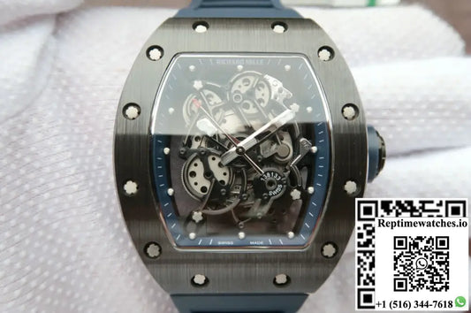 Richard Mille RM055 KV Factory Dark Blue Rubber Strap - Watches