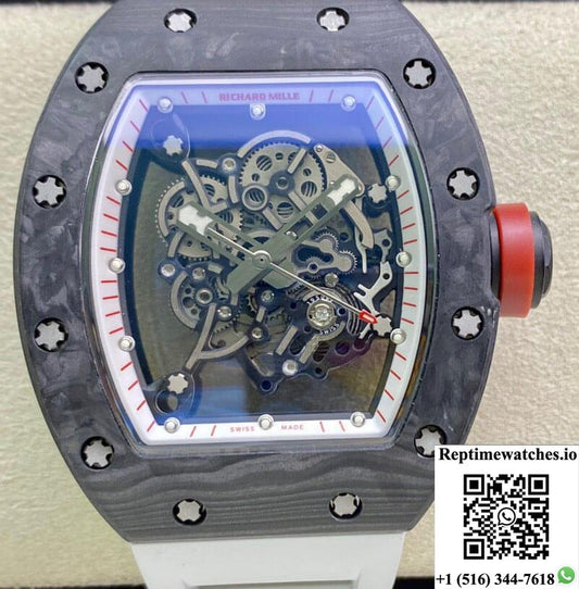 Richard Mille Rm055 Kv Factory V2 Carbon Fiber Black Case-Rep Time Watches