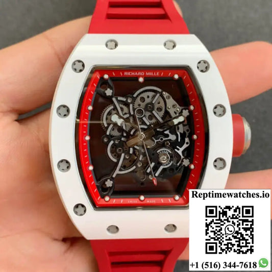 Richard Mille RM055 Kv Factory V2 Red Rubber Strap Product Photo 1