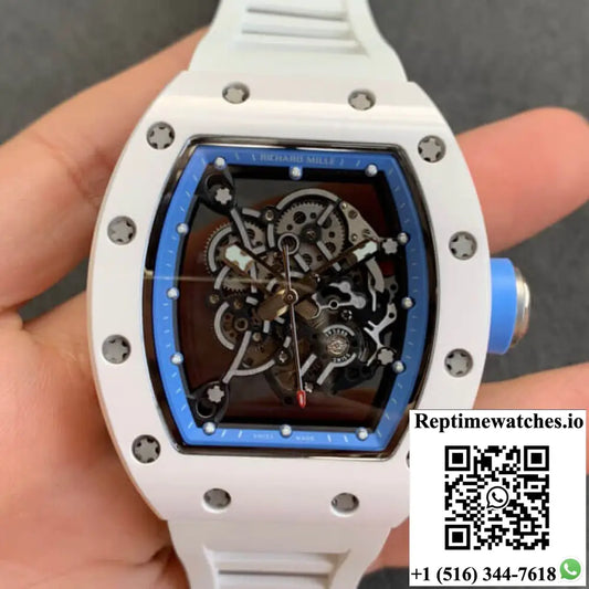 Richard Mille RM055 Kv Factory V2 White Rubber Strap Product Photo 1