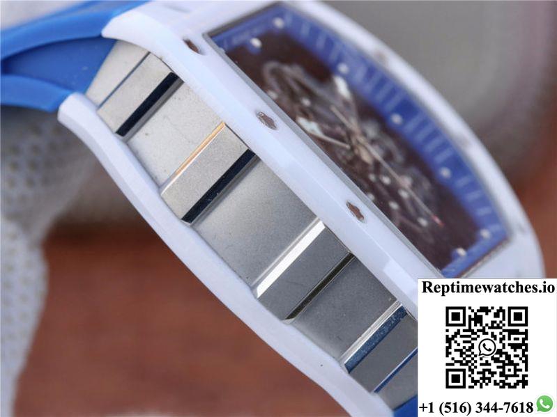 Richard Mille Rm055 Kv Factory White Ceramic Blue Hollow Dial-Rep Time Watches