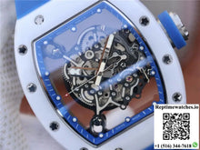 Richard Mille RM055 KV Factory White Ceramic Blue Hollow Dial - Watches