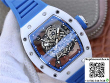 Richard Mille RM055 KV Factory White Ceramic Blue Hollow Dial - Watches