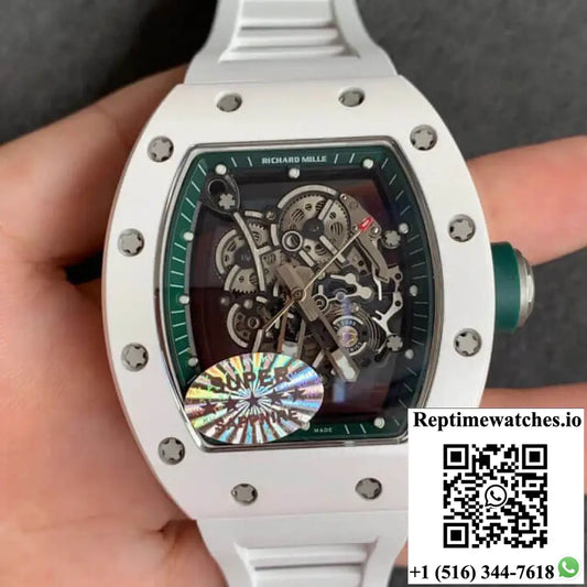 Richard Mille RM055 KV Factory White Ceramic Skeleton Dial - Watches