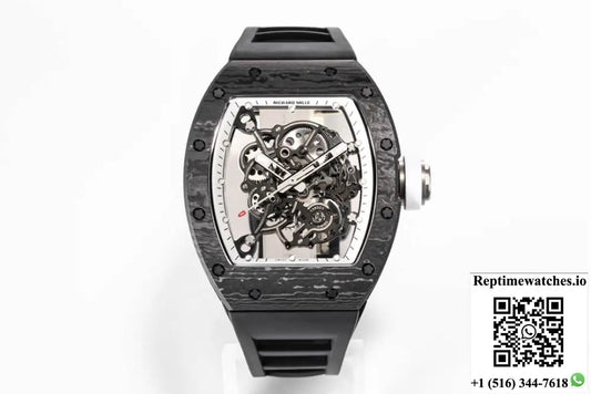 Richard Mille RM055 NTPT BBR Factory Black Rubber Strap - Watches