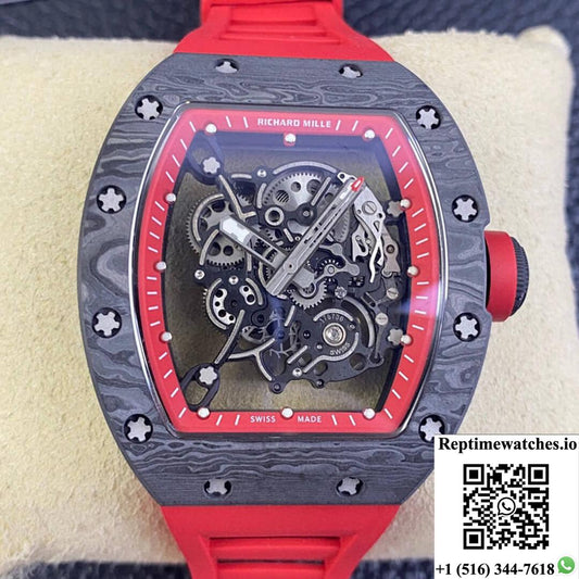 Richard Mille Rm055 Ntpt Bbr Factory Carbon Fiber Red Strap-Rep Time Watches