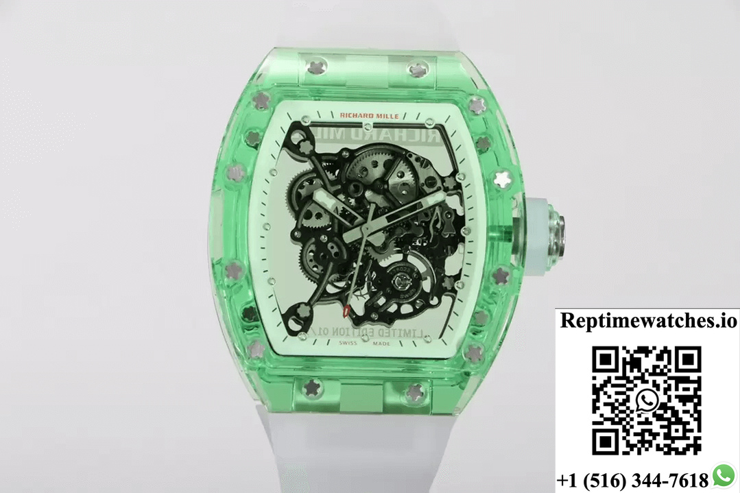 Richard Mille Rm055 Rm Factory Green Skeleton Dial-Rep Time Watches