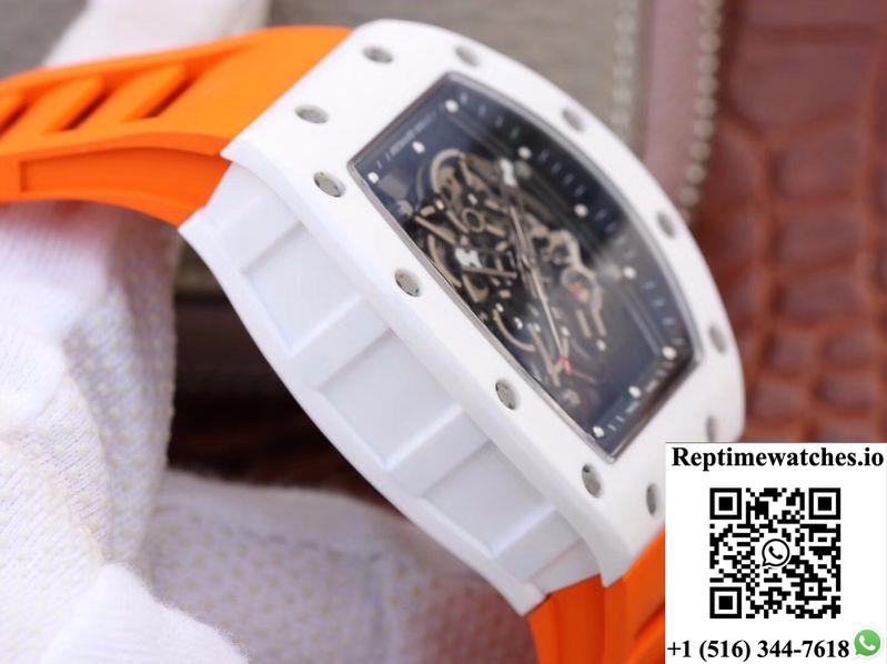 Richard Mille Rm055 Skeleton Dial Orange Strap Kv Factory V2-Rep Time Watches