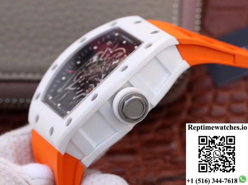 Richard Mille Rm055 Skeleton Dial Orange Strap Kv Factory V2-Rep Time Watches