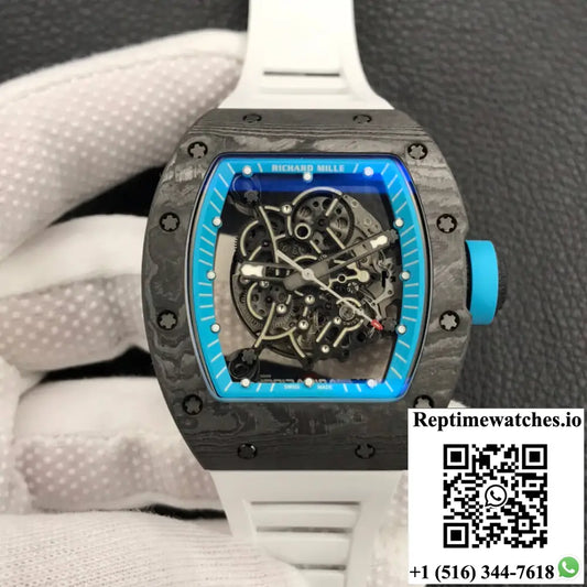 Richard Mille RM055 ZF Factory White Rubber Strap - Watches