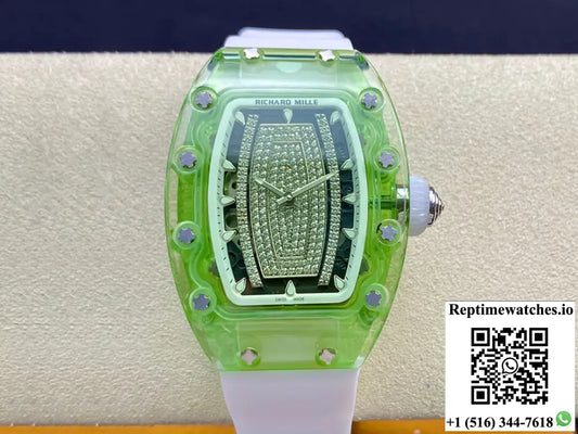 Richard Mille RM07-02 Pink Lady Sapphire RM Factory White Rubber Strap - Watches