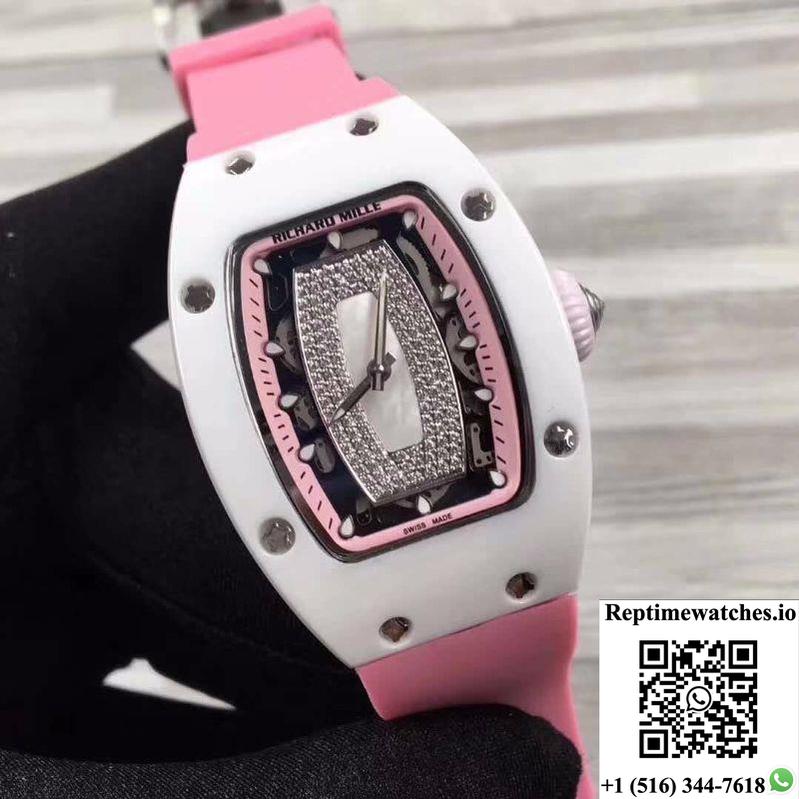 Richard Mille Rm07 Ladies Pink Dial With Diamonds-Rep Time Watches