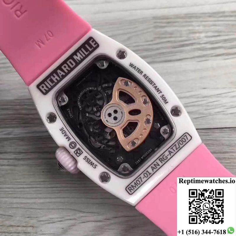 Richard Mille Rm07 Ladies Pink Dial With Diamonds-Rep Time Watches