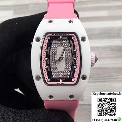 Richard Mille Rm07 Ladies Pink Dial With Diamonds-Rep Time Watches