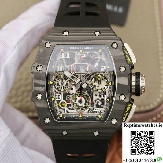 Richard Mille Rm11-03 Kv Factory Black Carbon Fiber Case-Rep Time Watches