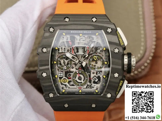 Richard Mille RM11-03 KV Factory Carbon Fiber Orange Strap AF Factory