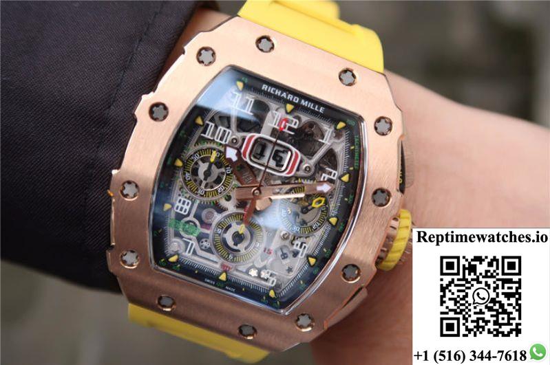 Richard Mille Rm11-03 Kv Factory Rose Gold Skeleton Dial-Rep Time Watches