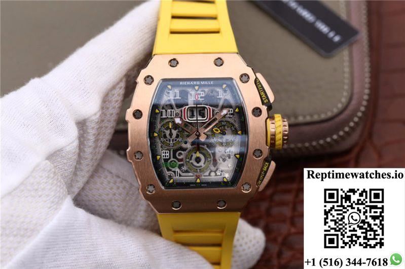 Richard Mille Rm11-03 Kv Factory Rose Gold Skeleton Dial-Rep Time Watches
