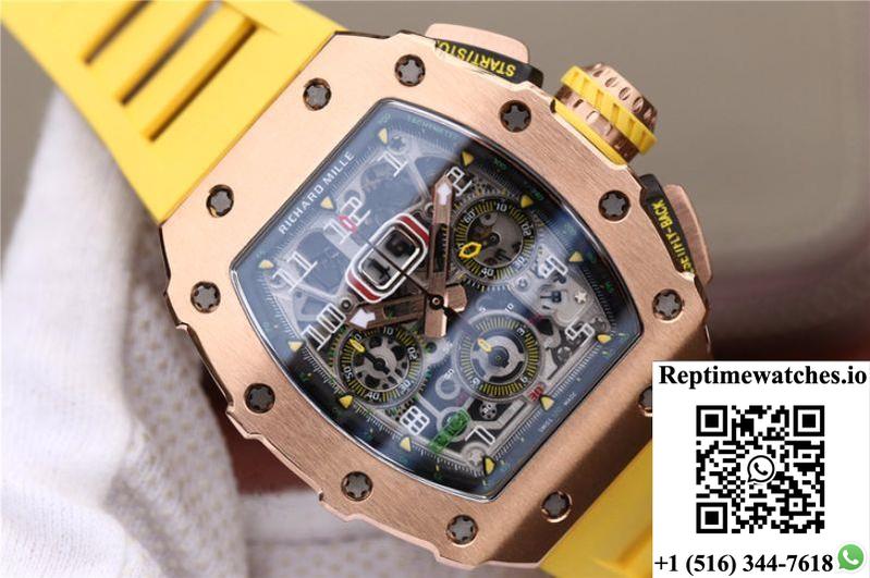 Richard Mille Rm11-03 Kv Factory Rose Gold Skeleton Dial-Rep Time Watches