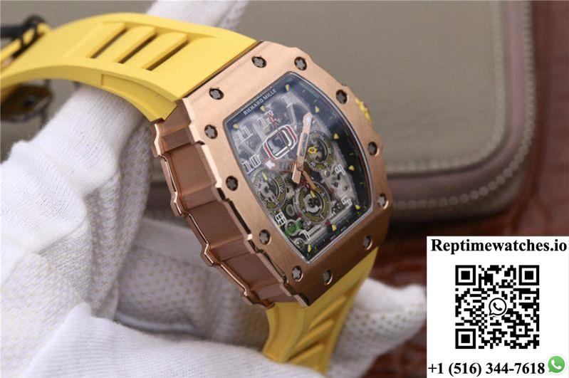 Richard Mille Rm11-03 Kv Factory Rose Gold Skeleton Dial-Rep Time Watches