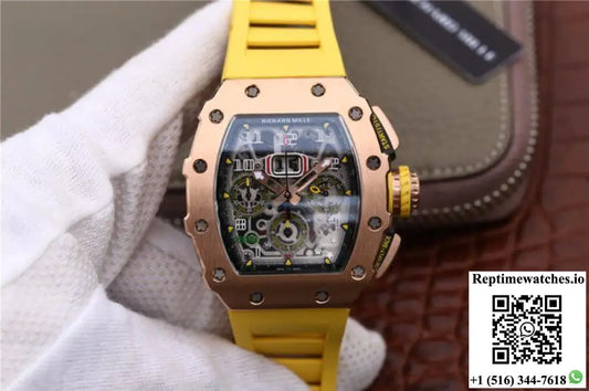 Richard Mille RM11-03 KV Factory Rose Gold Skeleton Dial - Watches