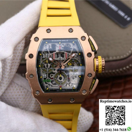 Richard Mille Rm11-03 Kv Factory Rose Gold Skeleton Dial-Rep Time Watches