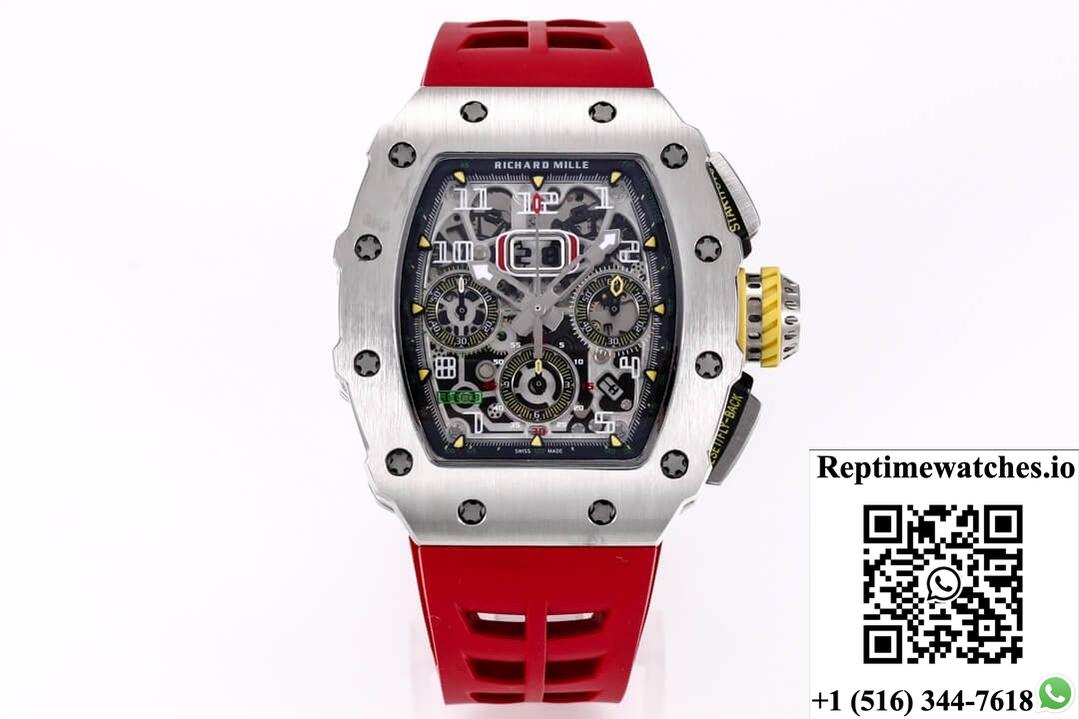 Richard Mille Rm11-03Rg Kv Factory Titanium Red Strap-Rep Time Watches