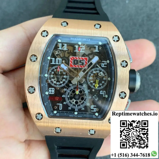 Richard Mille RM11 KV Factory Rose Gold Skeleton Dial AF Factory