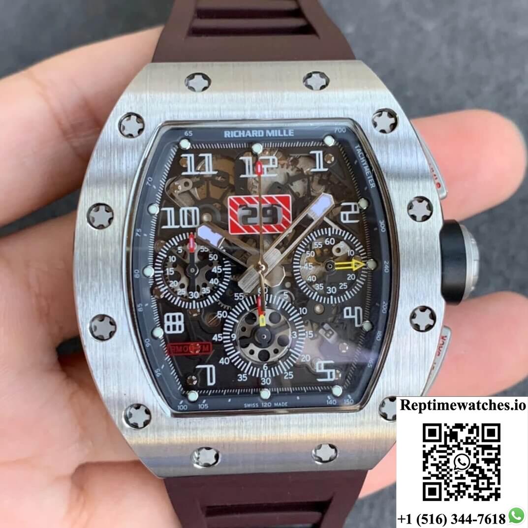 Richard Mille Rm11 Kv Factory Titanium Brown Strap-Rep Time Watches