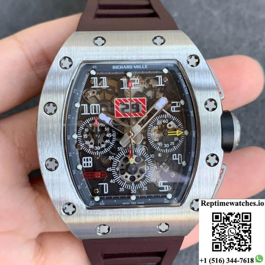 Richard Mille Rm11 Kv Factory Titanium Brown Strap-Rep Time Watches