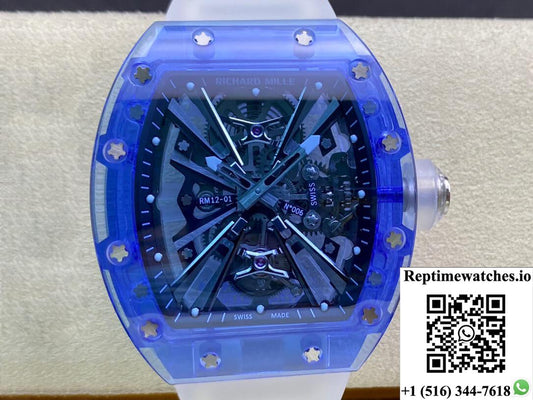 Richard Mille Rm12-01 Rm Factory Tourbillon Transparent Dial-Rep Time Watches