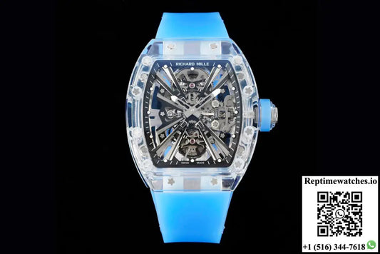 Richard Mille RM12-01 RM Factory Tourbillon Transparent Version Blue Strap - Watches