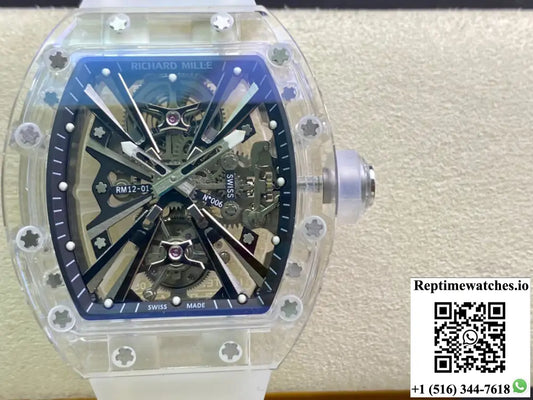 Richard Mille RM12-01 RM Factory Tourbillon Transparent Version Rubber Strap - Watches