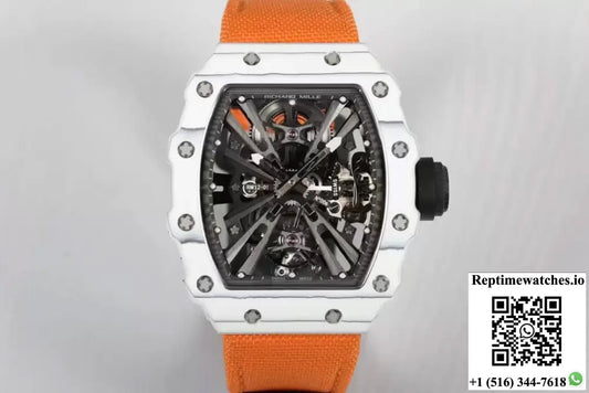 Richard Mille RM12-01 Tourbillon RM Factory Carbon Fiber Case Orange Strap - Watches