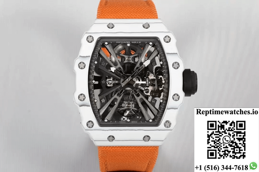 Richard Mille Rm12-01 Tourbillon Rm Factory Carbon Fiber Case Orange Strap-Rep Time Watches