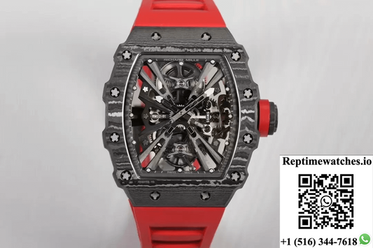 Richard Mille Rm12-01 Tourbillon Rm Factory Carbon Fiber Skeleton Dial-Rep Time Watches