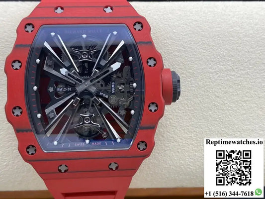 Richard Mille RM12-01 Tourbillon RM Factory Red Rubber Strap - Watches