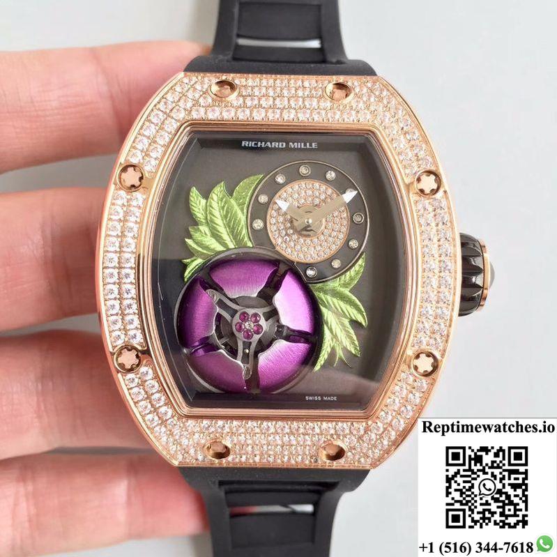 Richard Mille Rm19-02 Kv Factory Tourbillon Fleur Magnolia Dial-Rep Time Watches