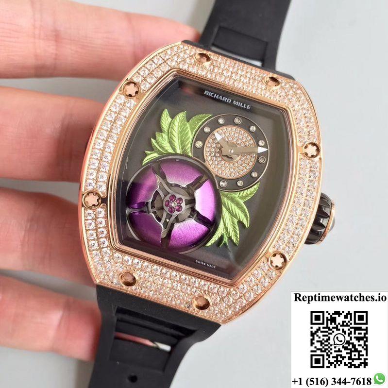 Richard Mille Rm19-02 Kv Factory Tourbillon Fleur Magnolia Dial-Rep Time Watches