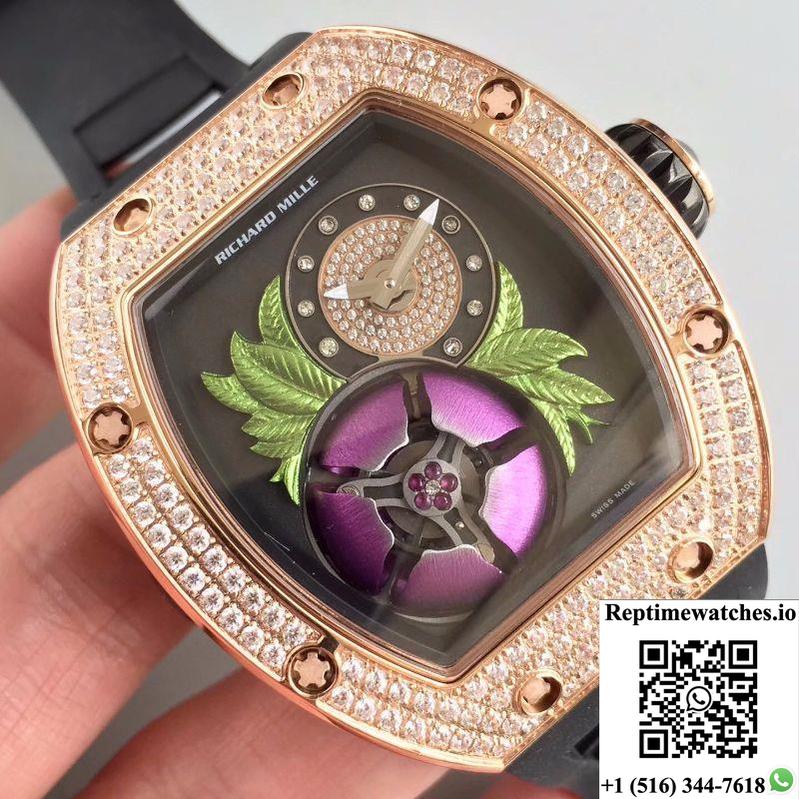 Richard Mille Rm19-02 Kv Factory Tourbillon Fleur Magnolia Dial-Rep Time Watches