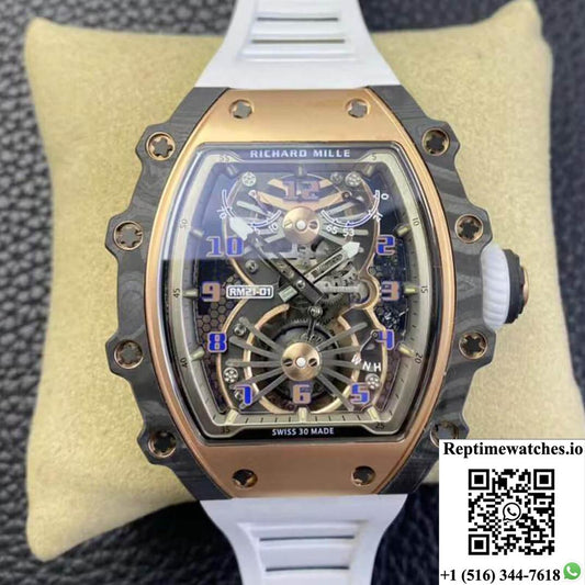 Richard Mille Rm21-01 Rm Factory Tourbillon Carbon Fiber Bezel-Rep Time Watches
