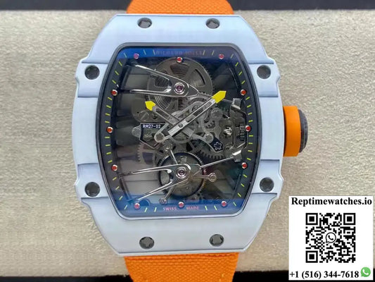 Richard Mille RM27-02 RM Factory Skeleton Tourbillon Orange Strap - Watches