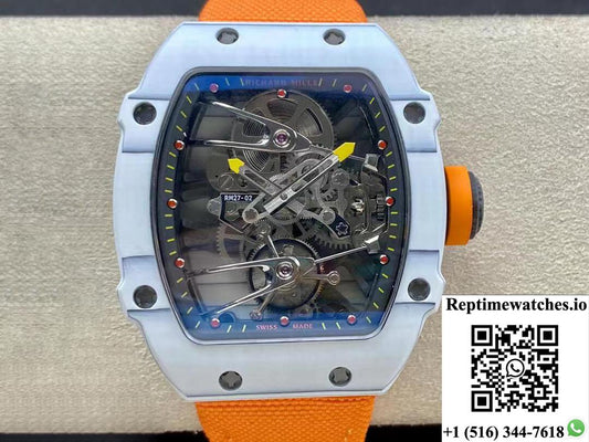 Richard Mille Rm27-02 Rm Factory Skeleton Tourbillon Orange Strap-Rep Time Watches