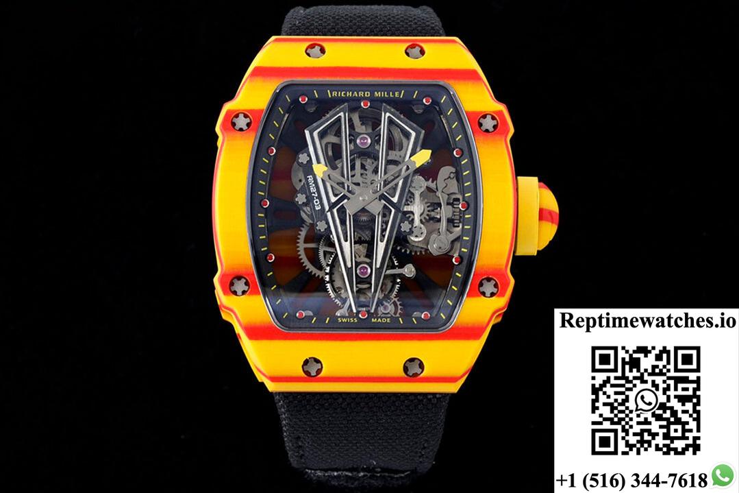 Richard Mille Rm27-03 Rafael Nadal Tourbillon Rm Factory Black Strap-Rep Time Watches