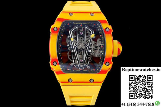 Richard Mille Rm27-03 Rafael Nadal Tourbillon Rm Factory Yellow Rubber Strap-Rep Time Watches