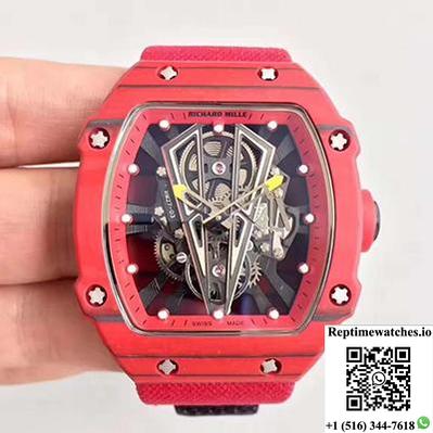 Richard Mille Rm27-03 Red Forged Carbon Black Skeleton Dial-Rep Time Watches