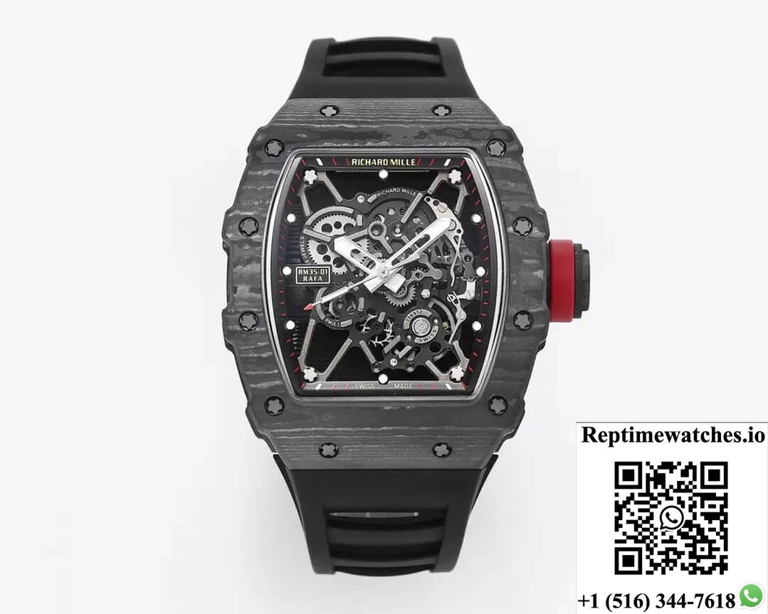 Richard Mille Rm35-01 Bbr Factory Black Rubber Strap-Rep Time Watches
