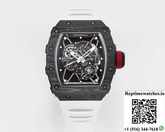 Richard Mille Rm35-01 Bbr Factory White Rubber Strap-Rep Time Watches