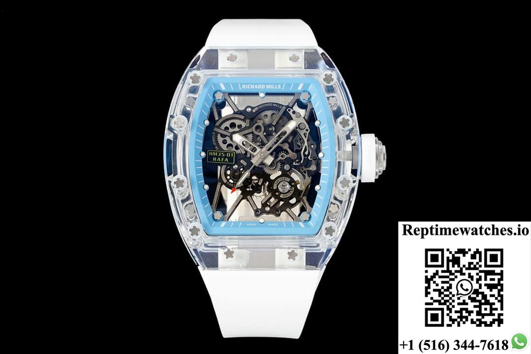 Richard Mille Rm35-01 Rm Factory White Rubber Strap-Rep Time Watches